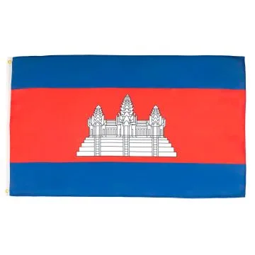 DRAPEAU CAMBODGE 150x90cm - DRAPEAU CAMBODGIEN 90 x 150 cm Polyester léger