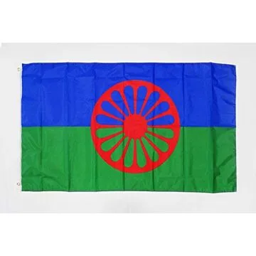 DRAPEAU GYPSI 150x90cm - DRAPEAU ROM - TZIGANE ? GITAN - VOYAGEUR 90 x 150 cm Polyester léger