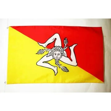 DRAPEAU SICILE 150x90cm - DRAPEAU SICILIEN - ITALIE 90 x 150 cm Polyester léger
