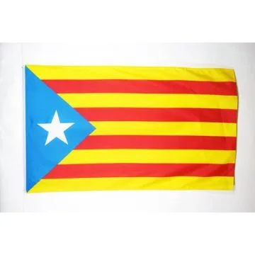 DRAPEAU CATALOGNE ESTELADA 150x90cm - DRAPEAU CATALAN INDÉPENDENTISTE - CATALUÑA 90 x 150 cm Polyester léger