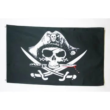 DRAPEAU PIRATE SABRES 150x90cm - DRAPEAU CORSAIRE 90 x 150 cm Polyester léger