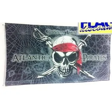 DRAPEAU PIRATE CANARY ISLANDS 150x90cm - DRAPEAU CORSAIRE 90 x 150 cm Polyester léger