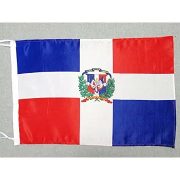 DRAPEAU RÍ?PUBLIQUE DOMINICAINE 45x30cm - PAVILLON DOMINICAIN 30 x 45 cm polyester léger