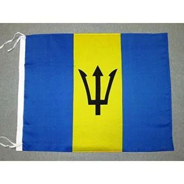 DRAPEAU BARBADE 45x30cm - PAVILLON BARBADIEN 30 x 45 cm polyester léger