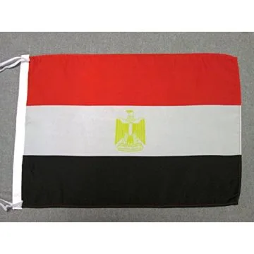DRAPEAU EGYPTE 45x30cm - PAVILLON EGYPTIEN 30 x 45 cm polyester léger