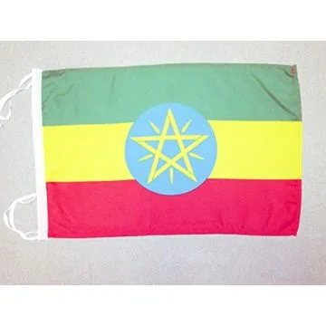 DRAPEAU ETHIOPIE 45x30cm - PAVILLON ETHIOPIEN 30 x 45 cm polyester léger