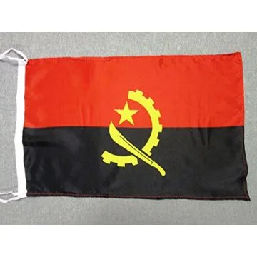 DRAPEAU ANGOLA 45x30cm - PAVILLON ANGOLAIS 30 x 45 cm polyester léger