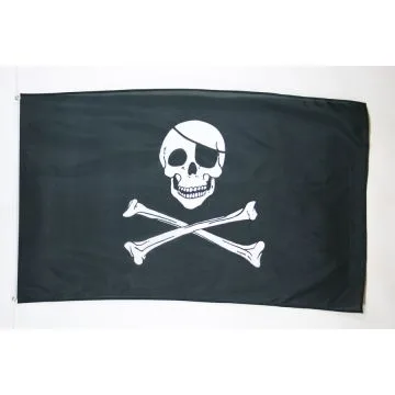 DRAPEAU PIRATE TÍ?TE DE MORT 90x60cm - DRAPEAU CORSAIRE 60 x 90 cm Polyester léger