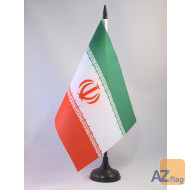 DRAPEAU DE TABLE IRAN 21x14cm - PETIT DRAPEAUX DE BUREAU IRANIEN 14 x 21 cm