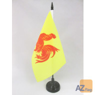DRAPEAU DE TABLE WALLONIE 21x14cm - PETIT DRAPEAUX DE BUREAU WALLON - BELGIQUE 14 x 21 cm