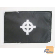 DRAPEAU CROIX CELTIQUE NOIRE 45x30cm - PAVILLON CROIX NIMBÍ?E - CHRISTIANNISME 30 x 45 cm haute qualité