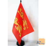 DRAPEAU DE TABLE BASSE-NORMANDIE 21x14cm - PETIT DRAPEAUX 14 x 21 cm BAS-NORMAND - FRANCE - Bureau