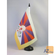 DRAPEAU DE TABLE TIBET 21x14cm - PETIT DRAPEAUX DE BUREAU TIBÉTAIN 14 x 21 cm