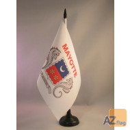 DRAPEAU DE TABLE MAYOTTE 21x14cm - PETIT DRAPEAUX DE BUREAU MAHORAIS - FRANCE 14 x 21 cm