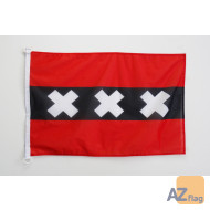 Drapeau Amsterdam 90x60cm - Drapeau hollandais - Pays-Bas 60 x 90 cm Spécial Extérieur - Drapeaux