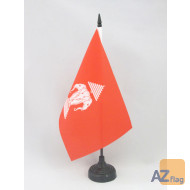 DRAPEAU DE TABLE LAOS ANCIEN 21x14cm - PETIT DRAPEAUX DE BUREAU LAOSIEN 14 x 21 cm