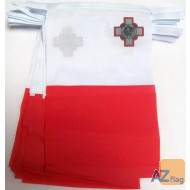 GUIRLANDE 6 mètres 20 DRAPEAUX MALTE 21x15 cm - DRAPEAU MALTAIS 15 x 21 cm