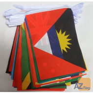 GUIRLANDE 16 mètres 54 DRAPEAUX 54 PAYS DU COMMONWEALTH 21x15 cm - DRAPEAU BRITANNIQUE  - COMMUNAUTÉ DES NATIONS 15 x 21 cm