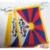 GUIRLANDE 6 mètres 20 DRAPEAUX TIBET 21x15 cm - DRAPEAU TIBÉTAIN 15 x 21 cm
