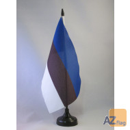 DRAPEAU DE TABLE ESTONIE 21x14cm - PETIT DRAPEAUX DE BUREAU ESTONIEN 14 x 21 cm