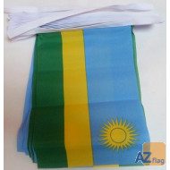 Guirlande 12 mètres 20 Drapeaux Rwanda 45x30 cm - Drapeau rwandais 30 x 45 cm