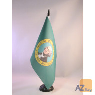 DRAPEAU DE TABLE WASHINGTON 21x14cm - PETIT DRAPEAUX DE BUREAU ETAT AMÉRICAIN - USA - ETATS-UNIS 14 x 21 cm