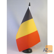 DRAPEAU DE TABLE BELGIQUE 21x14cm - PETIT DRAPEAUX DE BUREAU BELGE 14 x 21 cm
