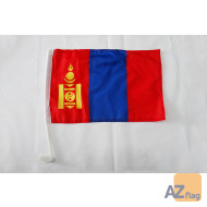 Drapeau de voiture Mongolie 45x30cm - Carflag mongol 30 x 45 cm