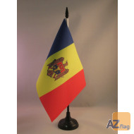 DRAPEAU DE TABLE MOLDAVIE 21x14cm - PETIT DRAPEAUX DE BUREAU MOLDAVE 14 x 21 cm