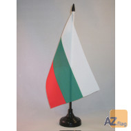 DRAPEAU DE TABLE BULGARIE 21x14cm - PETIT DRAPEAUX DE BUREAU BULGARE 14 x 21 cm