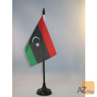 DRAPEAU DE TABLE LIBYE 15x10cm - PETIT DRAPEAUX DE BUREAU LIBYEN 10 x 15 cm