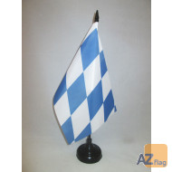 DRAPEAU DE TABLE BAVIÈRE 21x14cm - PETIT DRAPEAUX DE BUREAU BAVAROIS - ALLEMAGNE 14 x 21 cm