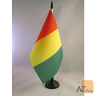 DRAPEAU DE TABLE GUINÉE 21x14cm - PETIT DRAPEAUX DE BUREAU GUINÉEN 14 x 21 cm