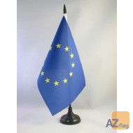 DRAPEAU DE TABLE EUROPE 21x14cm - PETIT DRAPEAUX DE BUREAU EUROPÉEN 14 x 21 cm