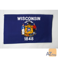 DRAPEAU WISCONSIN 150x90cm - DRAPEAU ETAT AMÉRICAIN - USA - ETATS-UNIS 90 x 150 cm Polyester léger