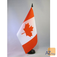 DRAPEAU DE TABLE CANADA 21x14cm - PETIT DRAPEAUX DE BUREAU CANADIEN 14 x 21 cm