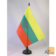 DRAPEAU DE TABLE LITUANIE 21x14cm - PETIT DRAPEAUX DE BUREAU LITUANIEN 14 x 21 cm