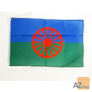 DRAPEAU GYPSI 45x30cm - PAVILLON ROM - TZIGANE ? GITAN - VOYAGEUR 30 x 45 cm haute qualité